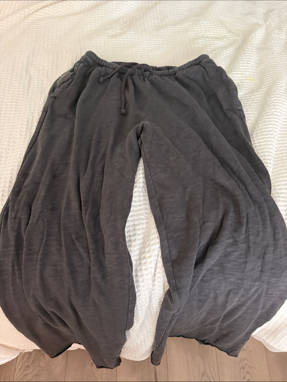 aerie Charcoal Wide-Leg Drawstring Lounge Pants